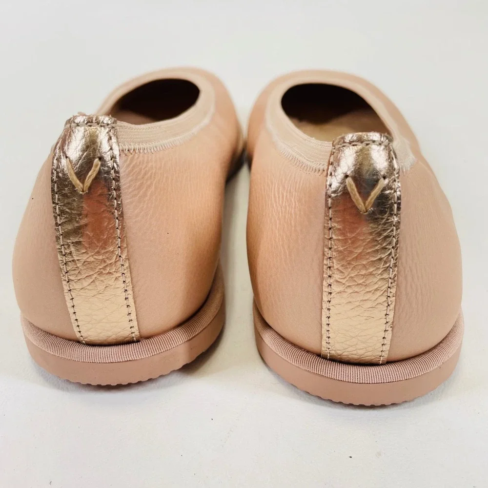 Vionic Caroll 2.0 Ballet Flats Blush Pink Leather Orthotic Shoes Womens 8 Wide
